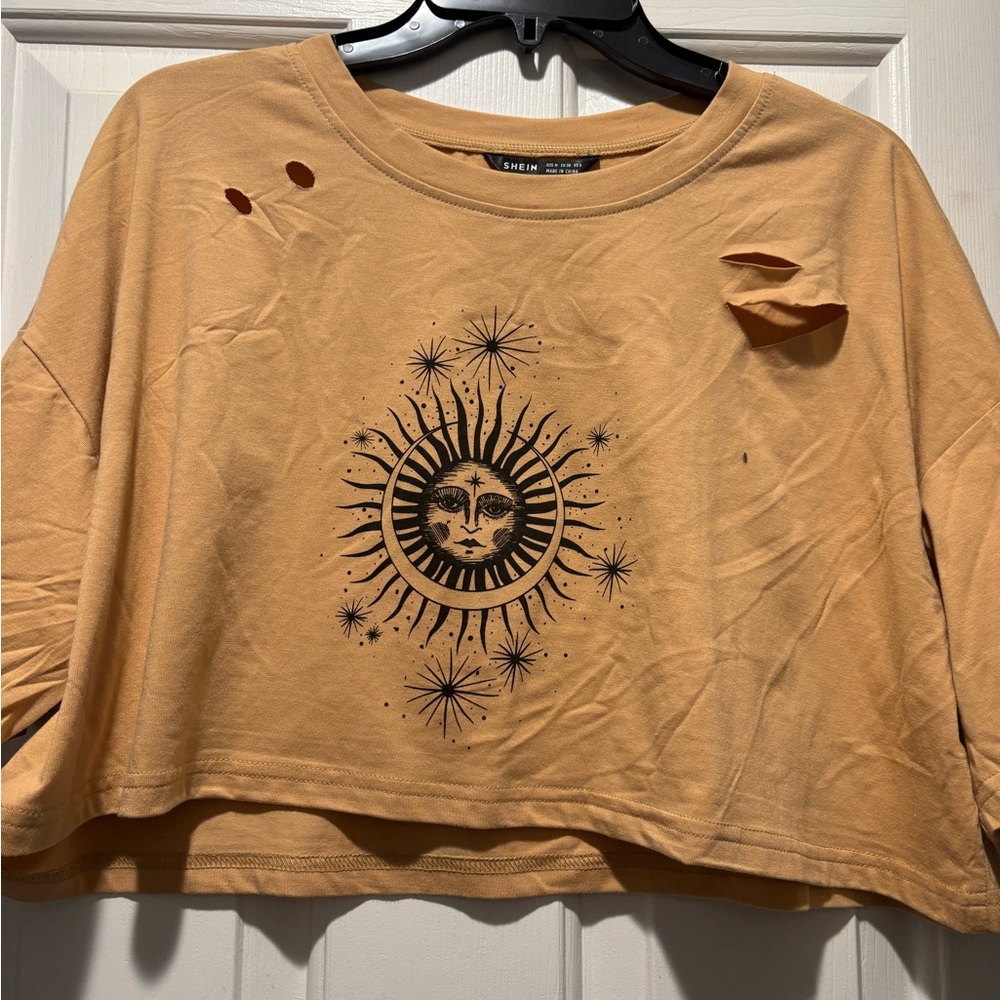 SHEIN Tan Sun Graphic short sleeve Tee